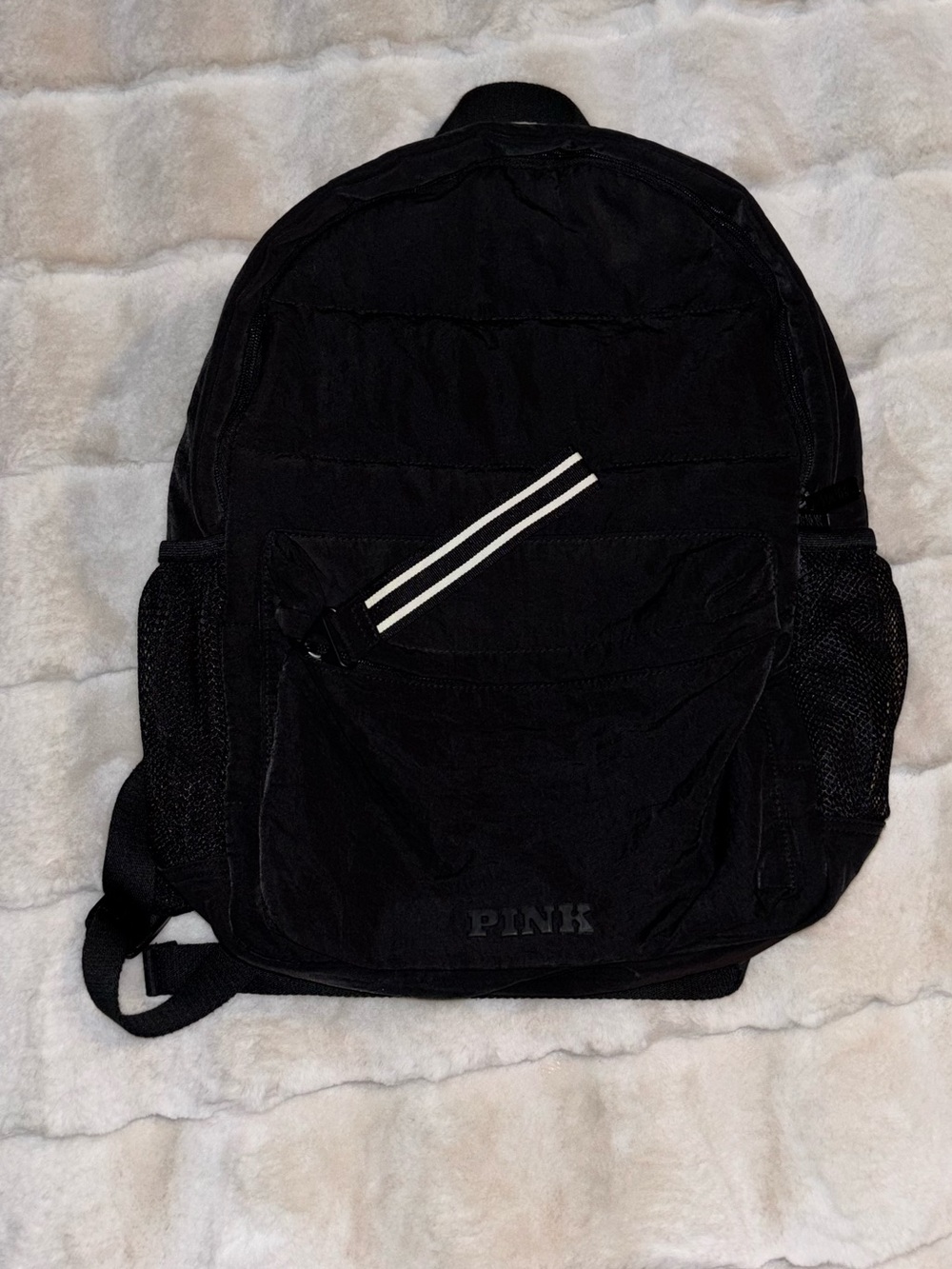 PINK Victoria's Secret Black Men's Backpack with Reflective Stripes